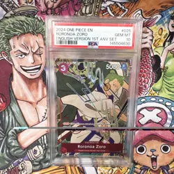2024 ONE PIECE ENGLISH VERSION 1ST ANNIVERSARY SET #025 RORONOA ZORO PSA 10 - Image 1