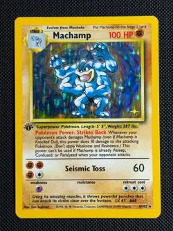 1# Pokemon Cards Machamp 8/102 Base Set Rare - Image 1