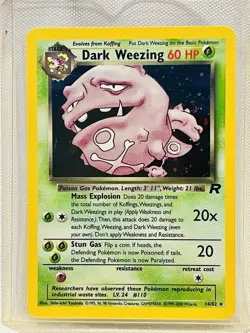 Dark Weezing - 14/82 - Pokemon Team Rocket Unlimited Holo Swirl💫Card WOTC Mint - Image 1