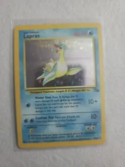 Lapras 10/62 - Fossil Set - Holo Rare Pokemon Card - 1999 WOTC LP - Image 1