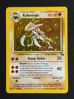 1# Pokemon Cards Kabutops 9/62 Fossil Holo Rare - Image 1
