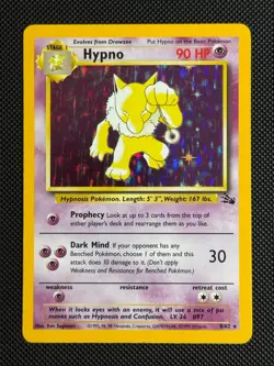 1# Pokemon Cards Hypno 8/62 Fossil Holo Rare - Image 1