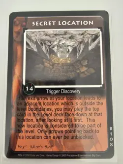Tomb Raider CCG B108 - Secret Location - Big Guns Rare Card - Image 1