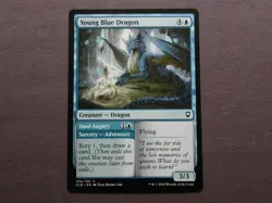 2022 MTG Creature "Young Blue Dragon" NM+ Magic Card #106 CLB ADVENTURE DRAW - Image 1