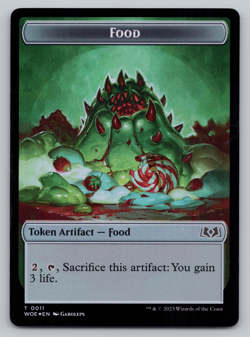 Elemental | Food 11 - FOIL - Double Sided Token - Wilds of Eldraine MTG - Image 2