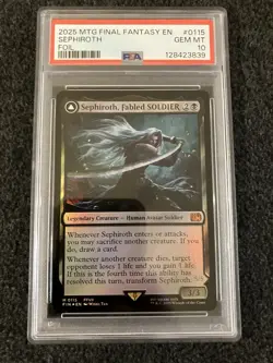 Magic MTG- Sephiroth, Fabled SOLDIER Foil - Graded PSA GEM MT 10 - Final Fantasy - Image 1