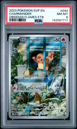2023 POKEMON SVP EN-SV BLACK STAR PROMO #044 CHARMANDER PSA 8 - Image 1