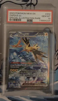 2023 POKEMON MEW EN-151 SPECIAL ILLUSTRATION RARE #202 ZAPDOS EX PSA 10 #202... - Image 1