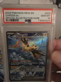 2023 POKEMON MEW EN-151 SPECIAL ILLUSTRATION RARE #202 ZAPDOS EX PSA 10 #202... - Image 3
