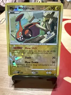 Pokemon Mow Rotom RT4 Rising Rivals Reverse Holo Rare Card Bent On Both Sides - Image 1