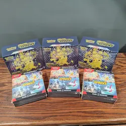 🔥🔥Pokemon LOT 3 Surging Sparks ETBs + 3 Booster Bundles Pokemon TCG Sealed - Image 1