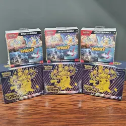 🔥🔥Pokemon LOT 3 Surging Sparks ETBs + 3 Booster Bundles Pokemon TCG Sealed - Image 2
