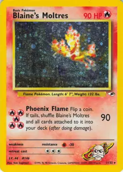 Blaine's Moltres - Holo - 1/132 Gym Heroes - WOTC Unlimited - Pokemon TCG - 2000 - Image 1