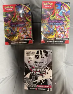 Pokemon Booster Bundle Mega Evolution Phantasmal Flames x 2 & White Flare x 1 - Image 1
