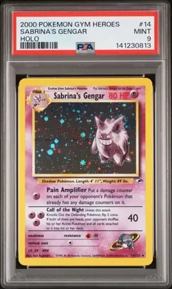 Sabrina's Gengar #14 Pokemon Gym Heroes PSA 9 - Image 3