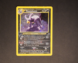 Pokemon TCG - Houndoom 1st edition, Holo Swirl, 4/75, English, Neo Discovery, HP - Image 1