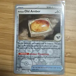 Pokemon TCG Antique Old Amber Scarlet & Violet 151 154/165 Reverse Holo NM - Image 1