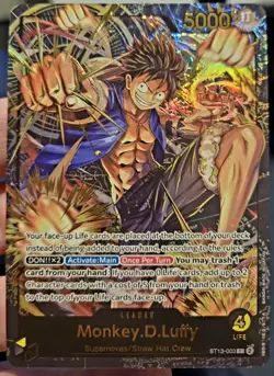 ONE PIECE CCG MONKEY.D.LUFFY PREMIUM LEADER NM+ - Image 1