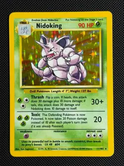 1# Pokemon Cards Nidoking 11/102 Base Set Rare - Image 1