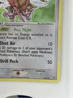 Pokemon Fearow Rare Reverse Holo FireRed & LeafGreen 24/112 80 HP Card - Image 5