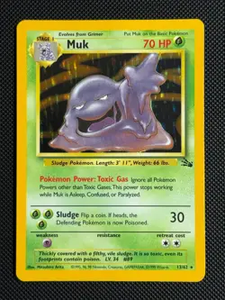 1# Pokemon Cards Muk 13/62 Fossil Holo Rare - Image 1
