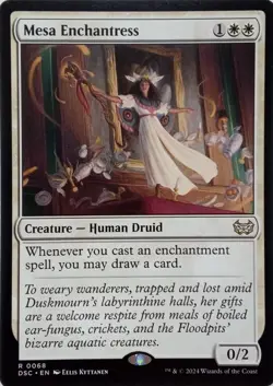 0068 MESA ENCHANTRESS RARE DUSKMOURN: HOUSE OF HORROR COMMANDER MTG CARD - Image 1
