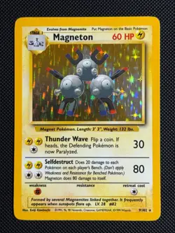1# Pokemon Cards Magneton 9/102 Base Set Rare - Image 1