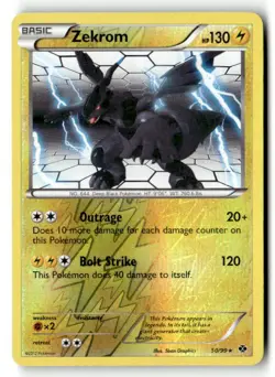 Zekrom 50/99 Rare Next Destinies Pokemon Reverse Holo Near Mint - Image 1