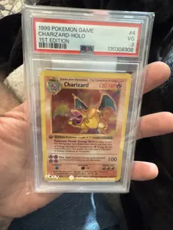 1999 Pokemon Base Set Charizard 1st Edition PSA 3 Shadowless Holo Card 4/102 - Image 4