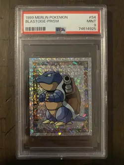 PSA 9 MINT 1999 MERLIN POKEMON #S4 BLASTOISE - PRISM - Image 1