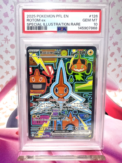 PSA 10 GEM MINT Rotom ex 126/094 Phantasmal Flames SIR Holo Pokemon Card - Image 1