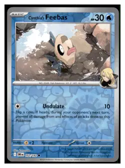 Cynthia's Feebas Reverse Holo - Destined Rivals #052/182 - Common - Pokemon NM - Image 1