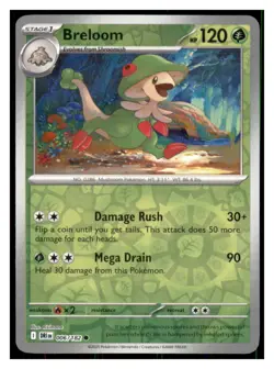 Breloom Reverse Holo - Destined Rivals #006/182 - Common - Pokemon NM - Image 1
