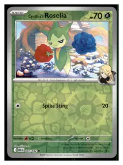 Cynthia's Roselia Reverse Holo - Destined Rivals #007/182 - Common - Pokemon NM - Image 1