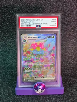 2023 POKEMON MEW EN-151 SPECIAL ILLUSTRATION RARE #198 VENUSAUR EX PSA 9 - Image 1