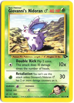 Giovanni's Nidoran M 76/132 Common Gym Challenge Pokemon - Image 1