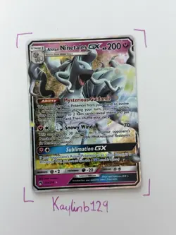Pokemon TCG Alolan Ninetales GX Lost Thunder 132/214 Holo Ultra Rare - Image 1