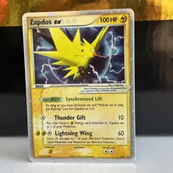 Pokemon 2005 Nintendo Zapdos ex - 033 EX Collector's Windows Tins Promo Holo MP - Image 1