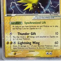 Pokemon 2005 Nintendo Zapdos ex - 033 EX Collector's Windows Tins Promo Holo MP - Image 2