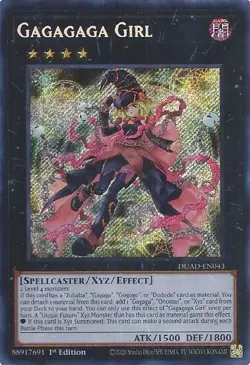 Gagagaga Girl DUAD-EN043 Secret Rare Duelist's Advance NM 1st Ed YUGIOH - Image 1