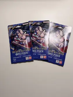 One Piece TCG The Azure Sea’s Seven OP-14 Sleeved Booster Pack Lot Of 3 Sealed - Image 1