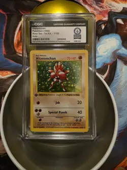 1999 1st Edition Holo Hitmonchan Base Set 1 of 1 World Record CGC Graded Card - Image 1