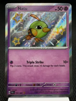 Natu 151/091 - Shiny Holo Rare - Paldean Fates Pokemon Card MINT - Image 1
