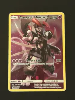 Pokemon Armored Mewtwo SM228 Sun & Moon Promo Card DAMAGED - Image 1