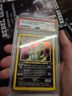 Pokemon TCG Tyranitar Neo Discovery Holo Card 12/75 Unlimited Rare PSA 8 - Image 3