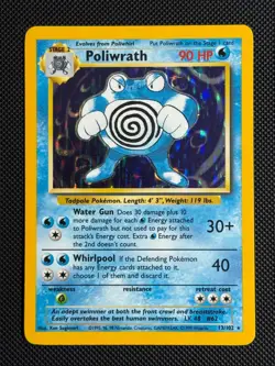1# Pokemon Cards Poliwrath 13/102 Base Set Rare - Image 1
