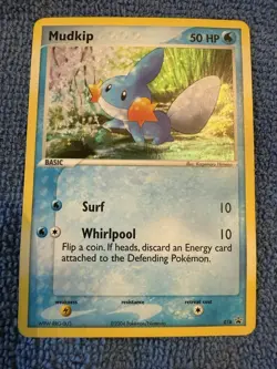 Pokemon TCG Mudkip 018 Cosmic Holo Promo 50 HP 2004 Card Stock - Image 1