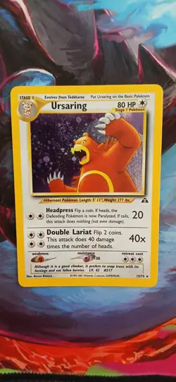 Pokemon Ursaring Holo Rare Card #15/75 Neo Discovery TCG 2001 English - Image 1
