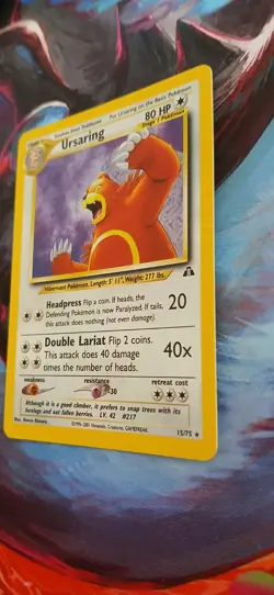 Pokemon Ursaring Holo Rare Card #15/75 Neo Discovery TCG 2001 English - Image 4