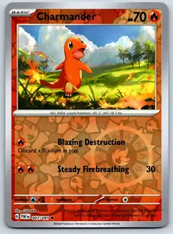 Charmander - Reverse Holo - Paldean Fates PAF 007/091 Pokemon Card NM - Image 1